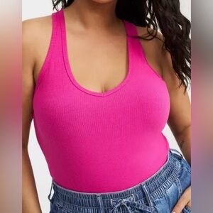 Torrid Super Soft Rib V-Neck Racerback Tank Top Size Large